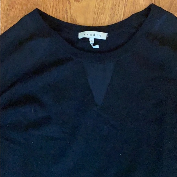 Sandro Wool sweater dress with silk sleeves - Picture 3 of 5